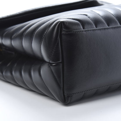 Saint Laurent Calfskin Y Quilted Monogram Medium Loulou Chain Satchel Black 9 of 11