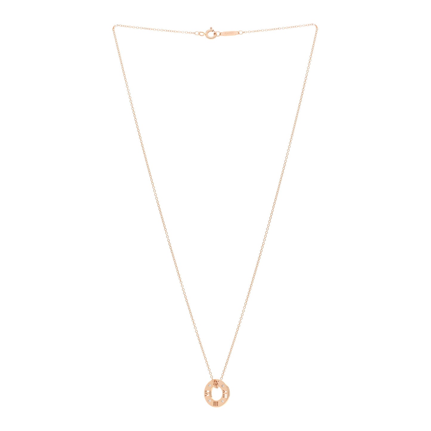 18K Rose Gold Diamond Atlas Pierced Pendant Necklace