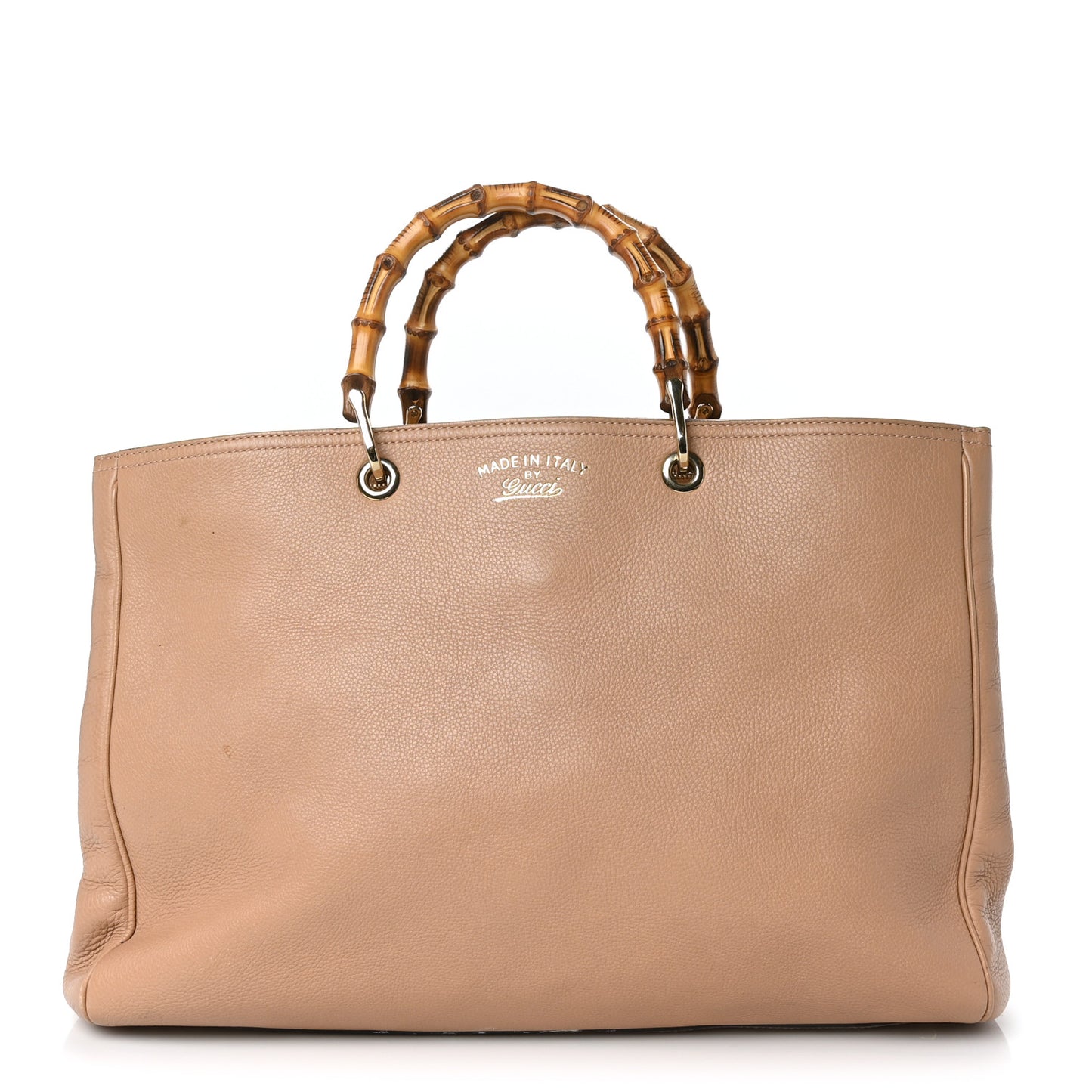 Cellarius Calfskin Large Bamboo Shopper Tote Camelia