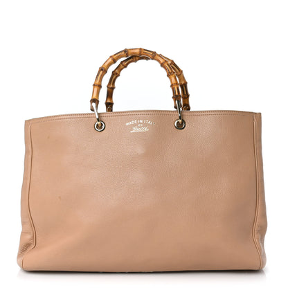 Gucci Cellarius Calfskin Large Bamboo Shopper Tote Camelia 1 of 18