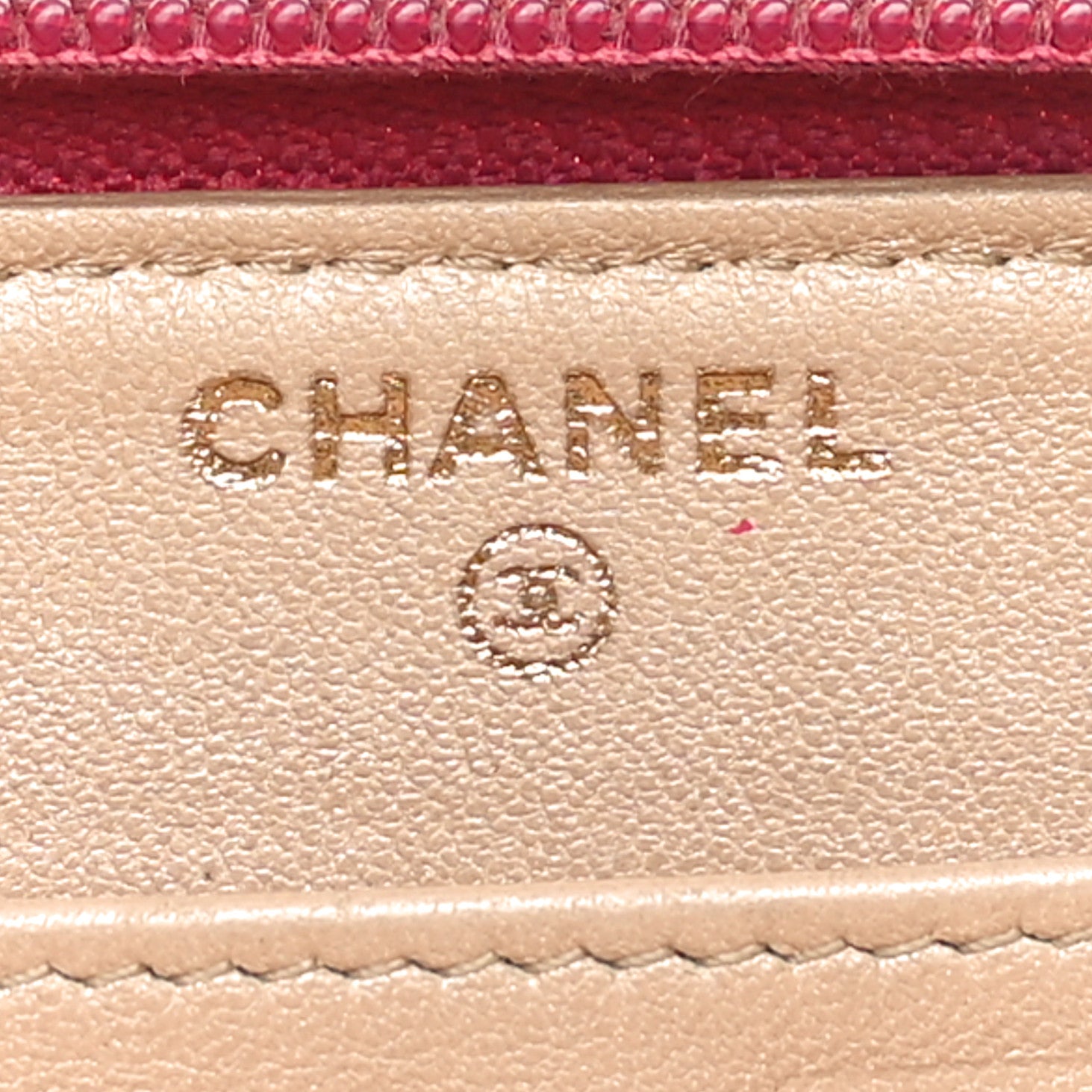 Chanel Lambskin Camellia Embossed Large Gusset Zip Around Wallet Fuchsia 6 of 13