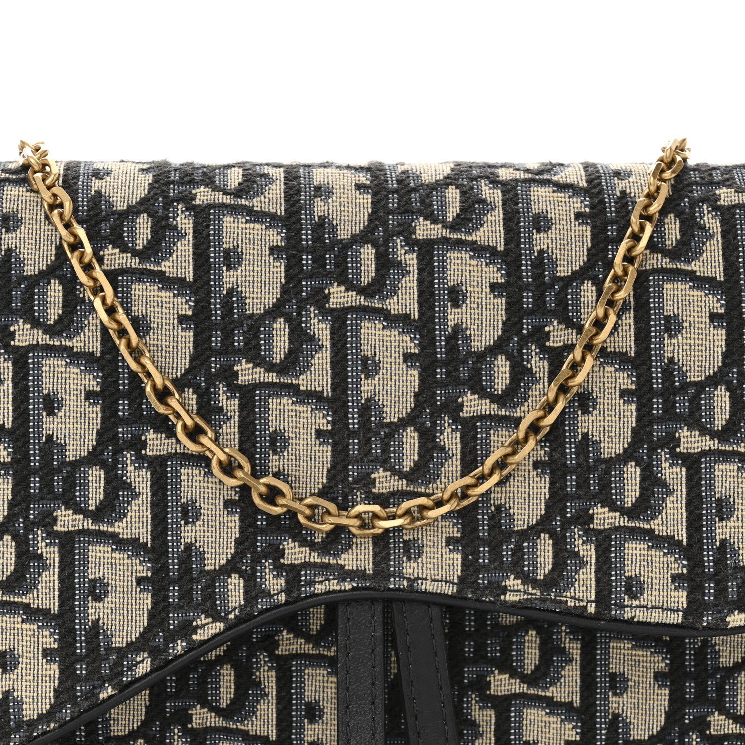 Christian Dior Oblique Saddle Chain Pouch Blue 8 of 12