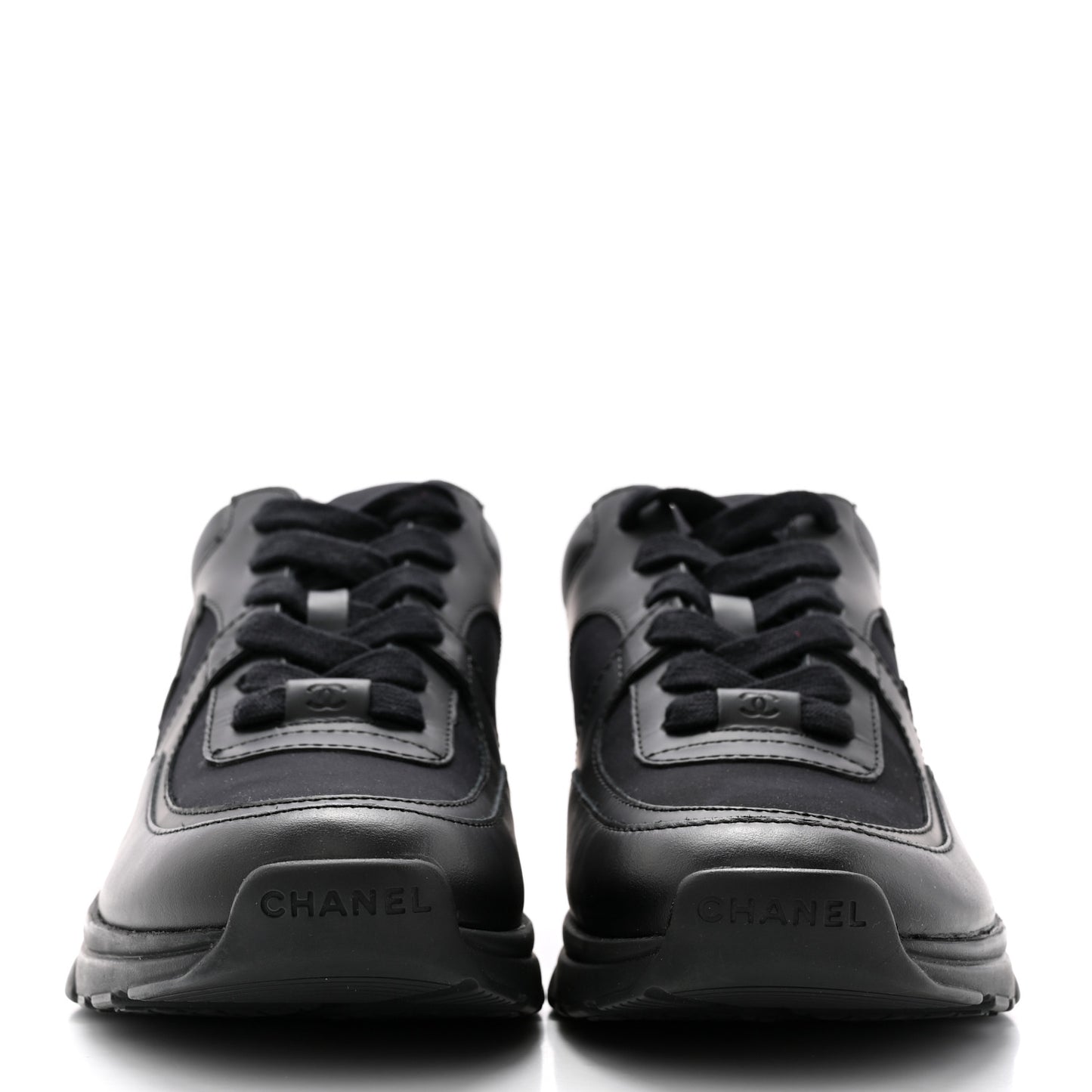 Lambskin Fabric CC Sneakers 36.5 Black