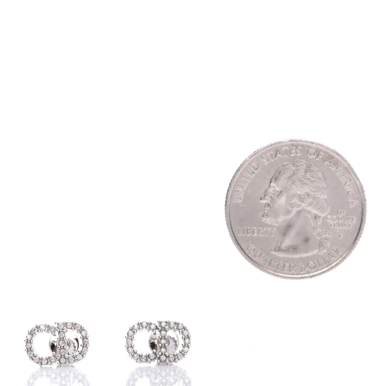 Christian Dior Crystal Clair D Lune Earrings Silver 3 of 6