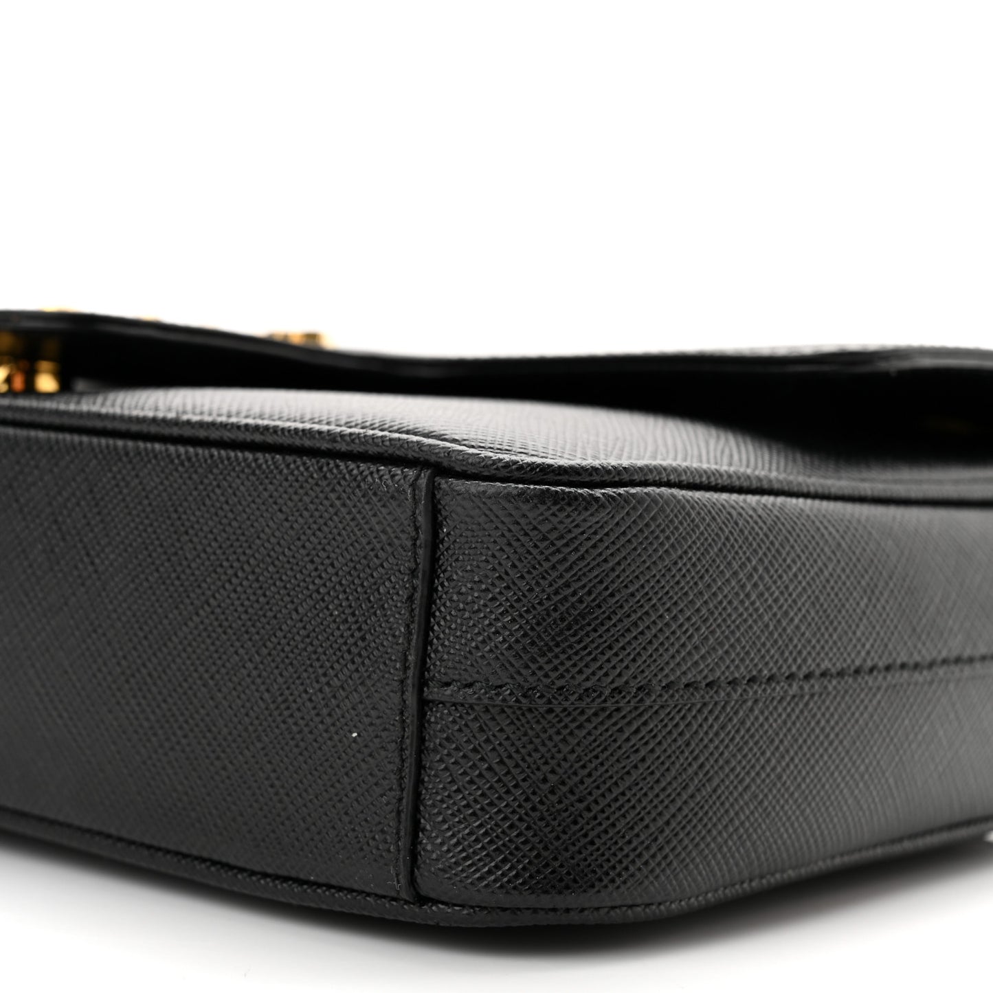 Saffiano Flap Shoulder Bag Black