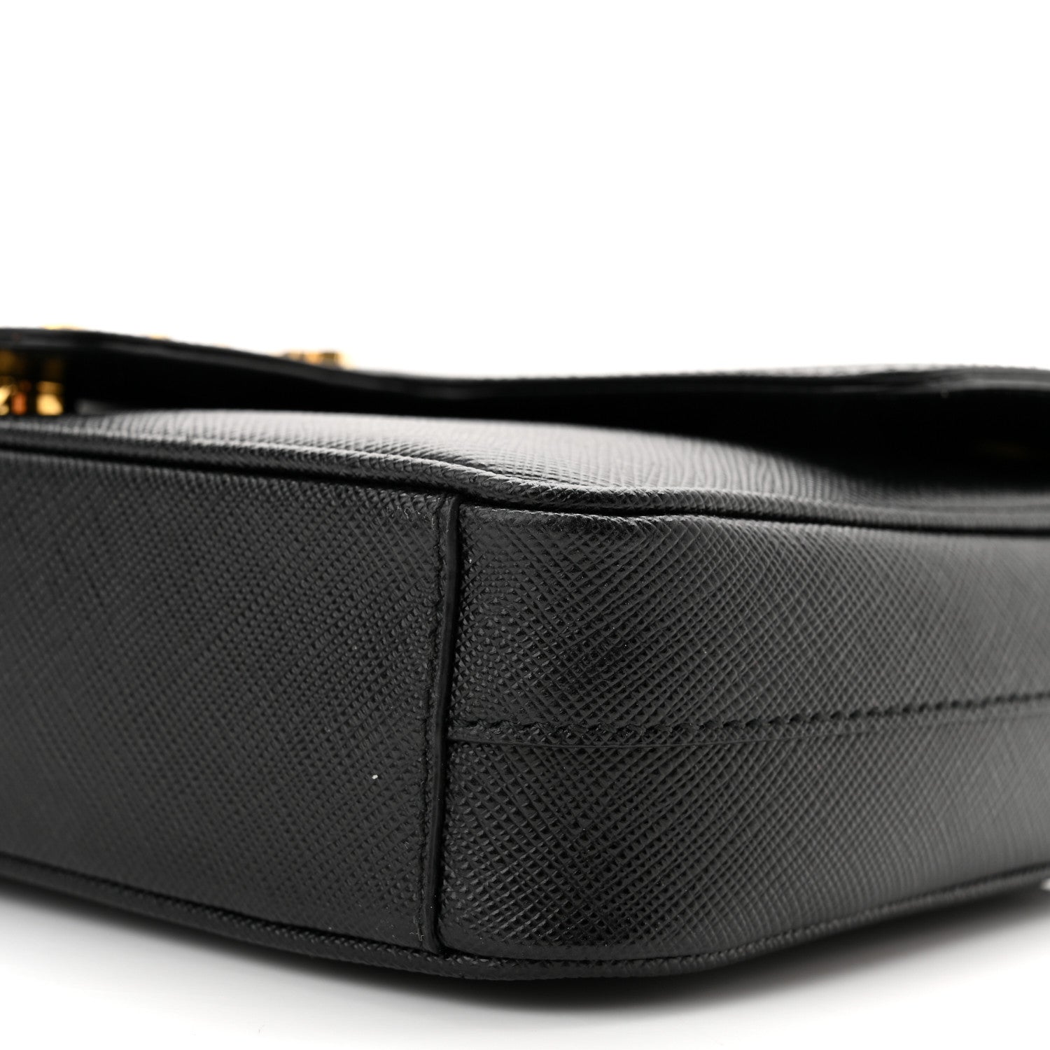 Prada Saffiano Flap Shoulder Bag Black 6 of 10