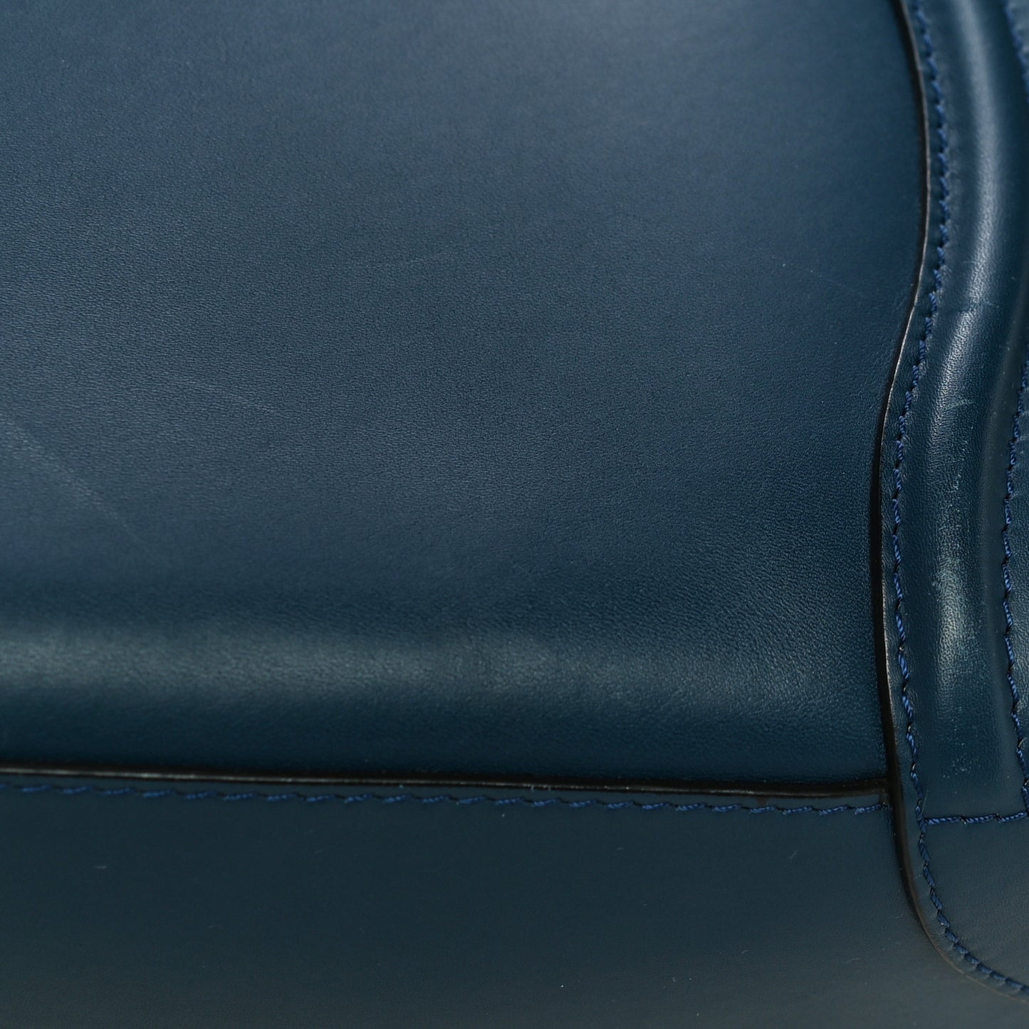 Smooth Calfskin Mini Bi-Color Luggage Ocean Blue