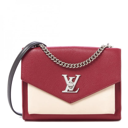 Louis Vuitton Soft Calfskin Mylockme Chain Bag BB Lie De Vin Etain Creme 1 of 8