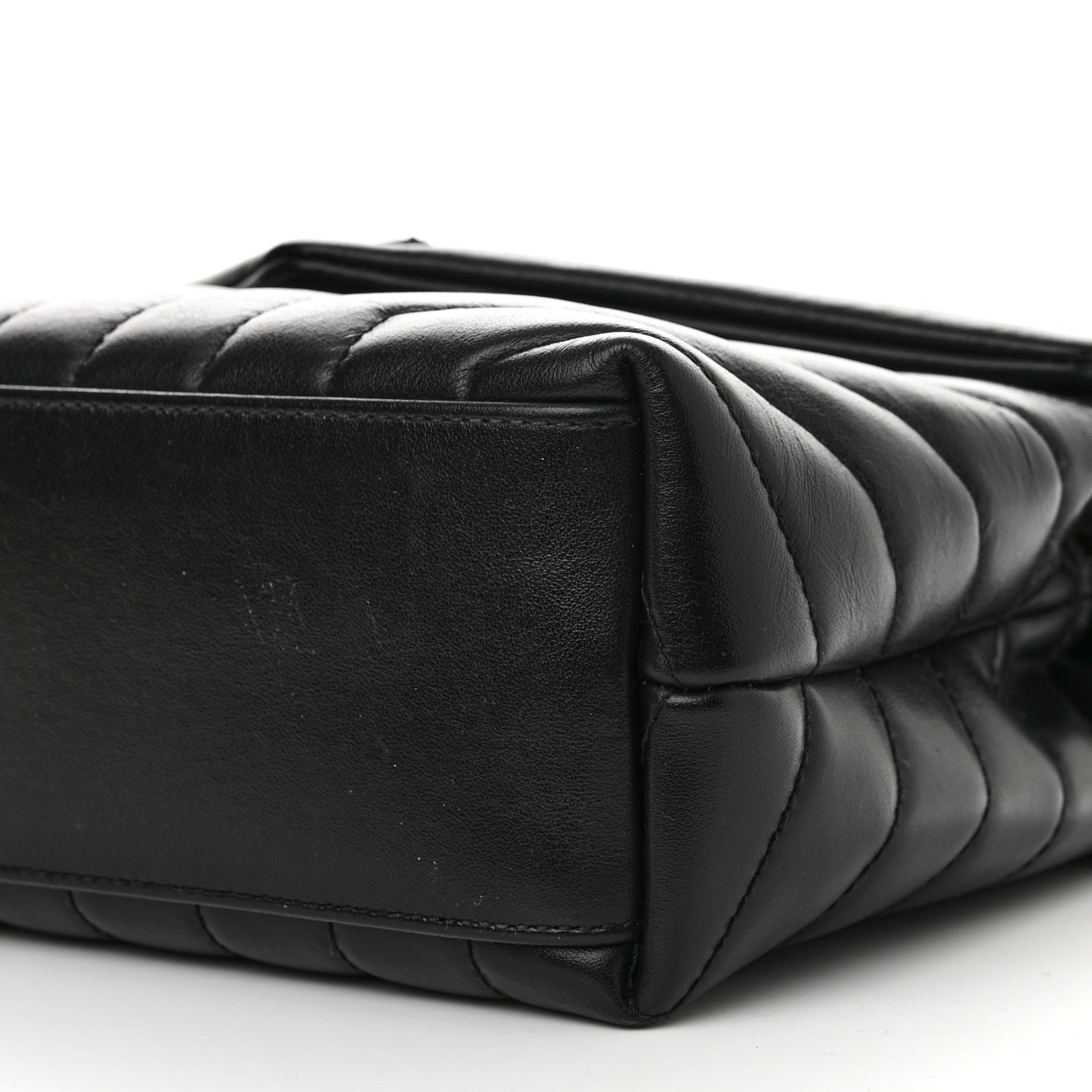 Calfskin Y Quilted Monogram Monochrome Small Loulou Chain Satchel Black