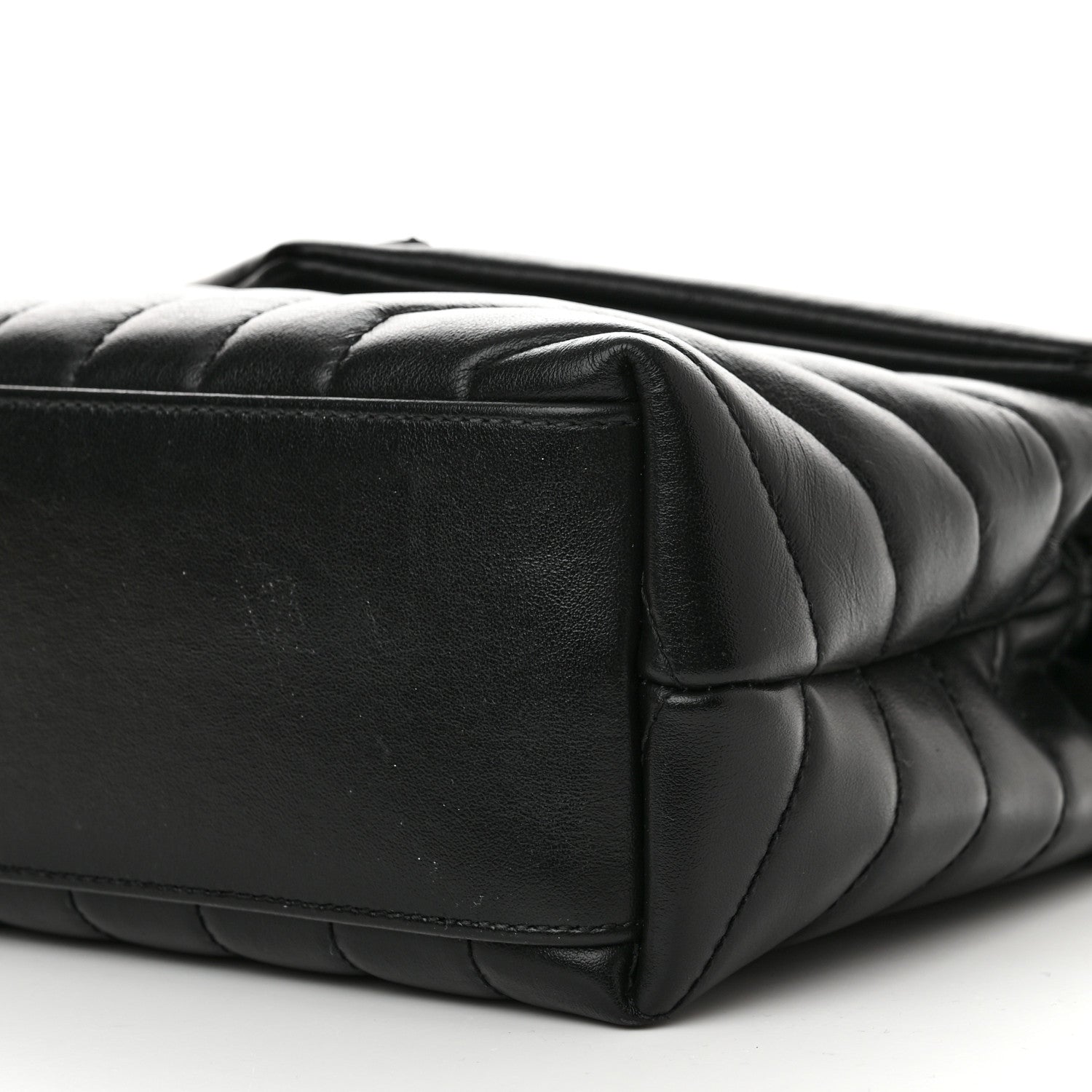 Saint Laurent Calfskin Y Quilted Monogram Monochrome Small Loulou Chain Satchel Black 10 of 10