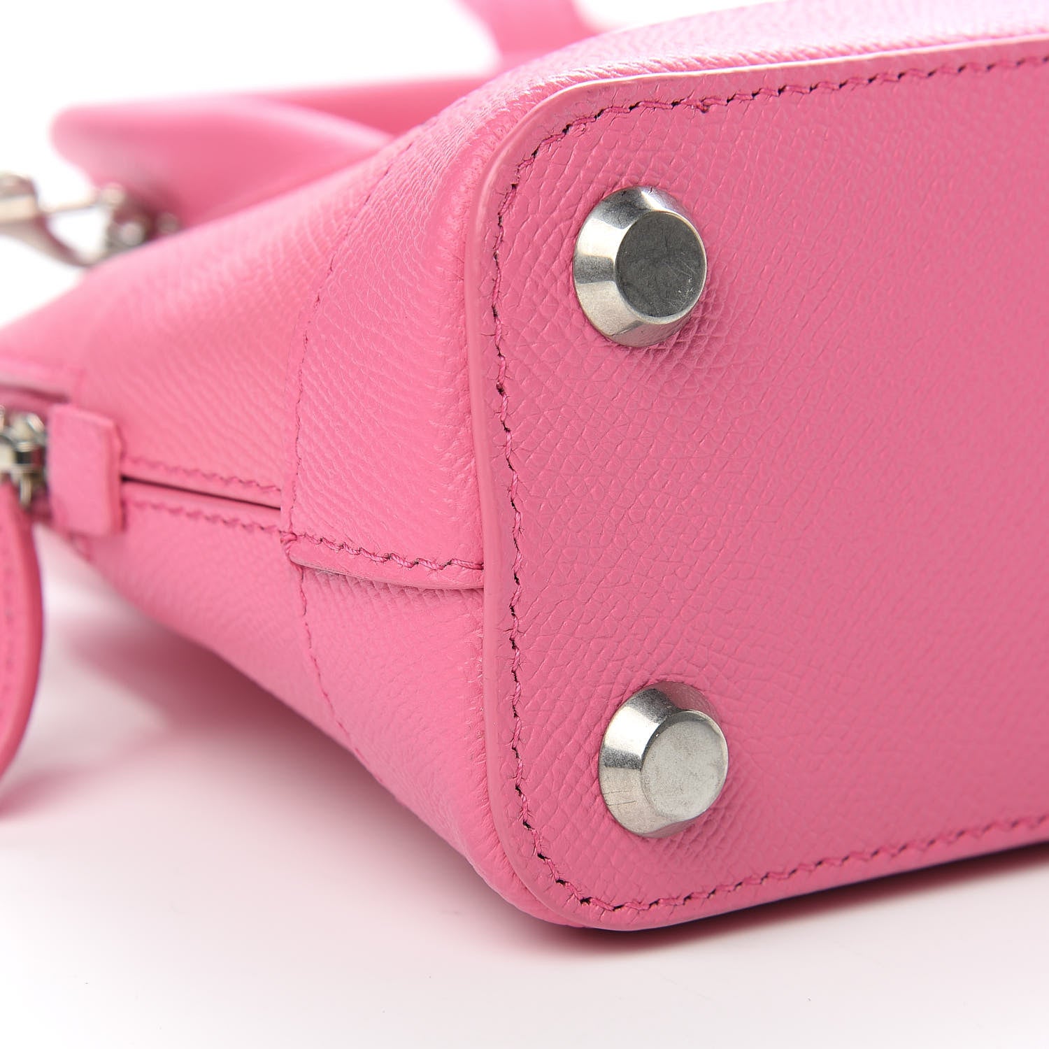 Balenciaga Signature Grained Calfskin Logo XXS Ville Top Handle Bag Rose Bubblegum Black 9 of 14