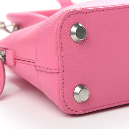 Balenciaga Signature Grained Calfskin Logo XXS Ville Top Handle Bag Rose Bubblegum Black 9 of 14