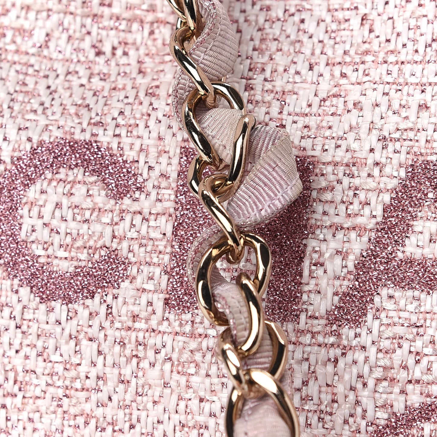 Lurex Boucle Deauville Medium Tote Pink