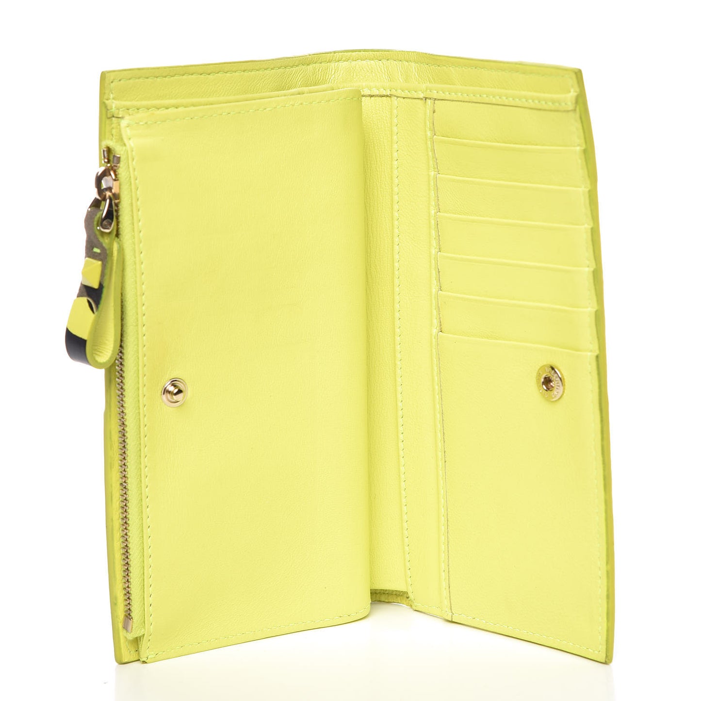 Nappa Canvas Camouflage Rockstud Continental Wallet Yellow