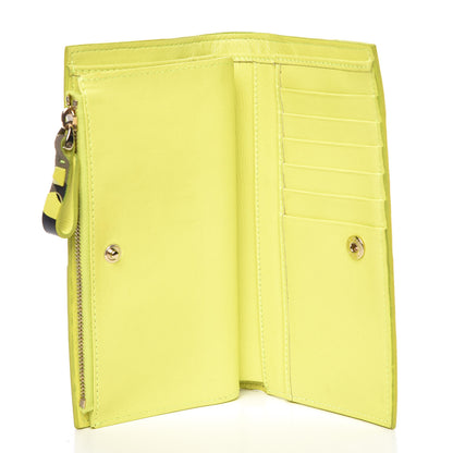 Valentino Garavani Nappa Canvas Camouflage Rockstud Continental Wallet Yellow 5 of 14