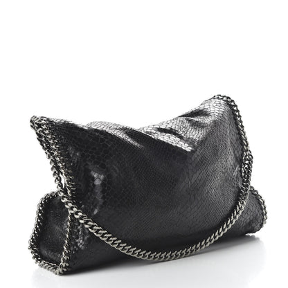 Stella McCartney Eco Python Falabella Fold Over Tote Black 3 of 9