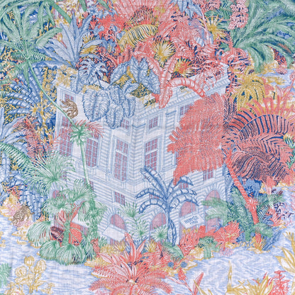 Hermes Cashmere Silk Faubourg Tropical Shawl 140 Gris Chine Rose 2 of 3