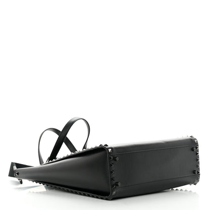Valentino Garavani Grainy Calfskin Rockstud Alcove Tote Black 4 of 12