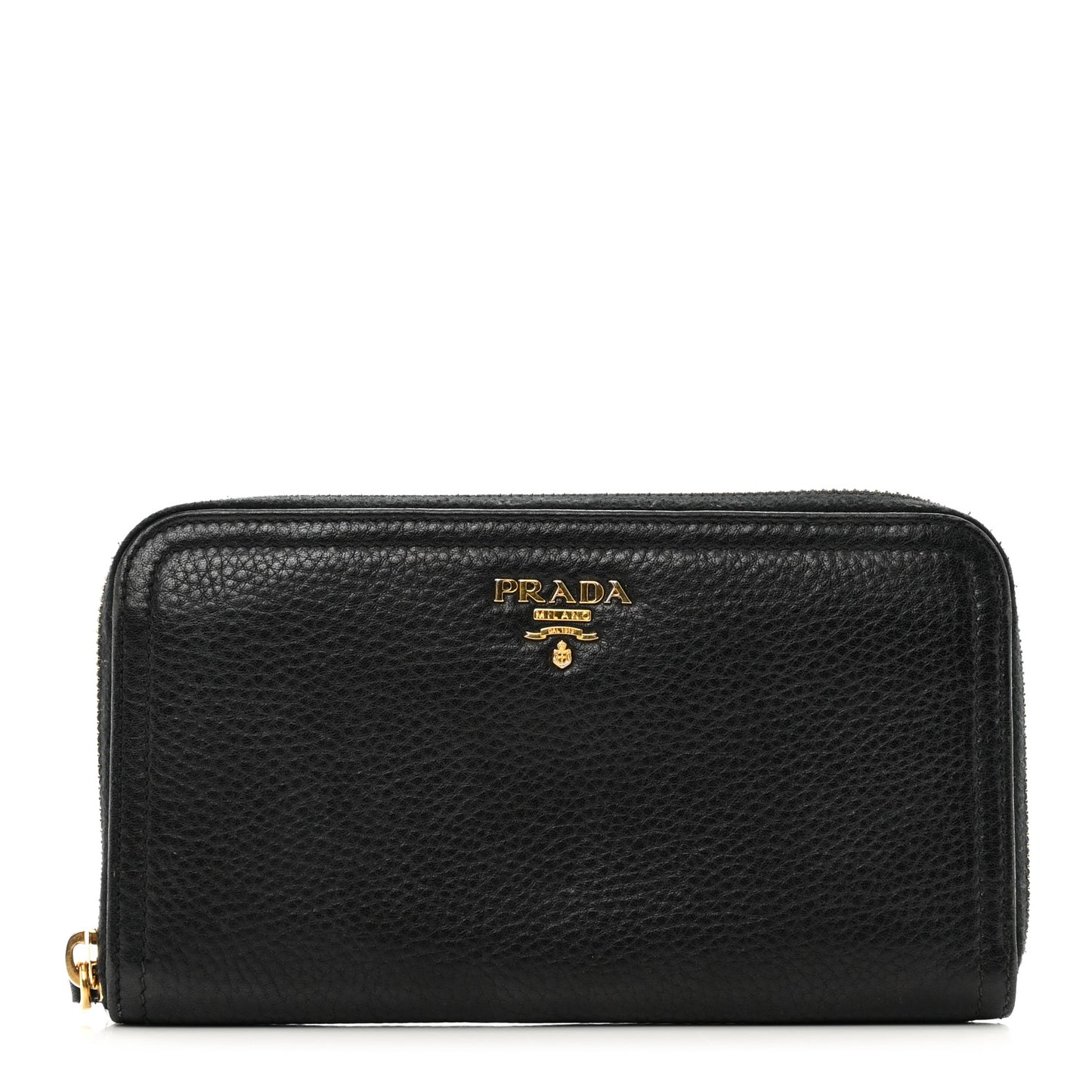 Vitello Daino Zip Around Wallet Black
