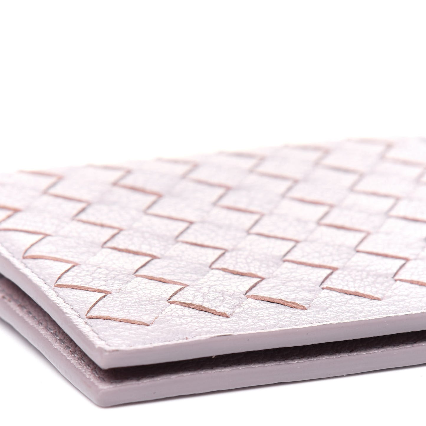 Goatskin Intrecciato Card Holder Pink