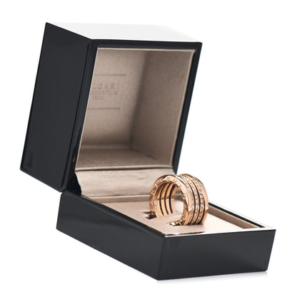 Bulgari 18K Rose Gold Diamond Pave B.Zero1 Four-Band Ring 54 6.75 6 of 6