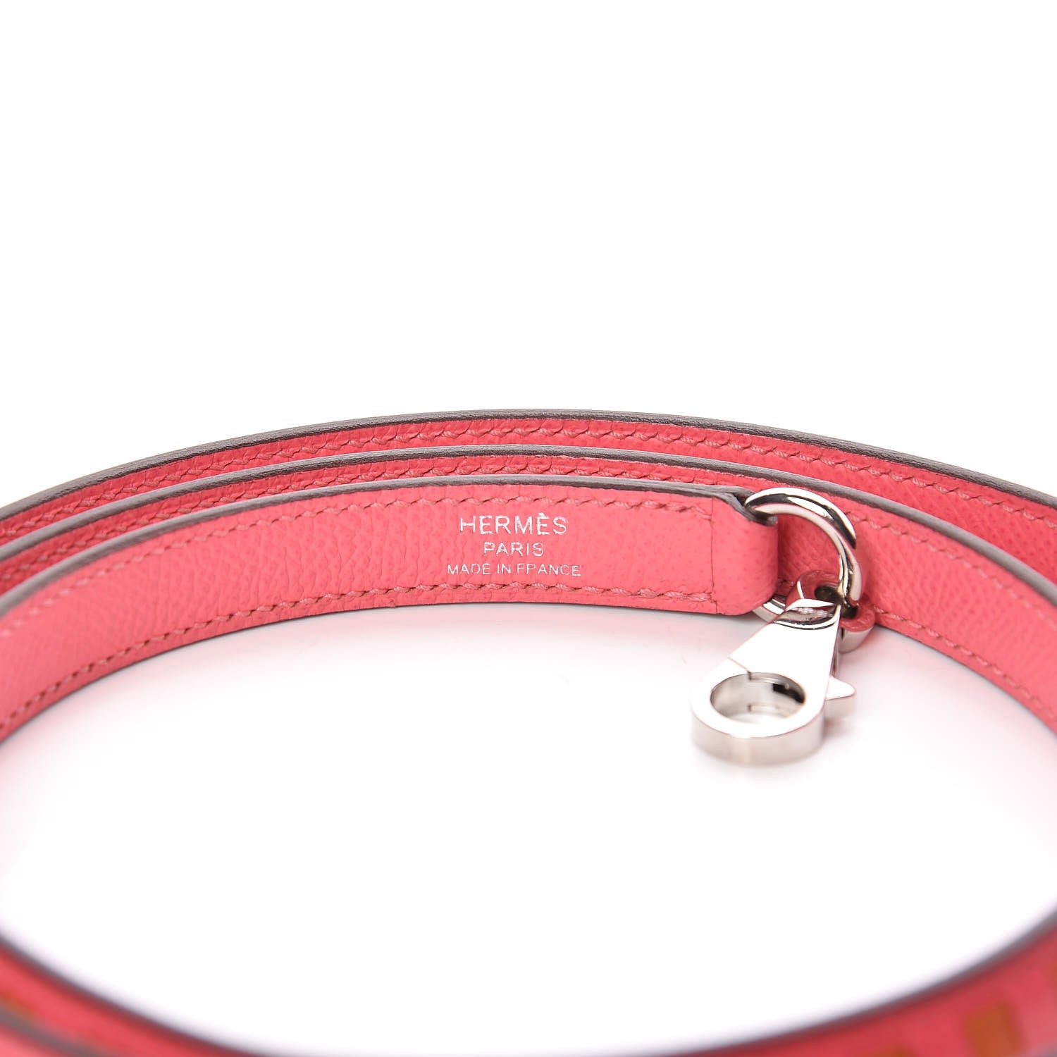 Hermes Epsom 16mm Tressage Shoulder Strap Rose Azalee Abricot 3 of 4
