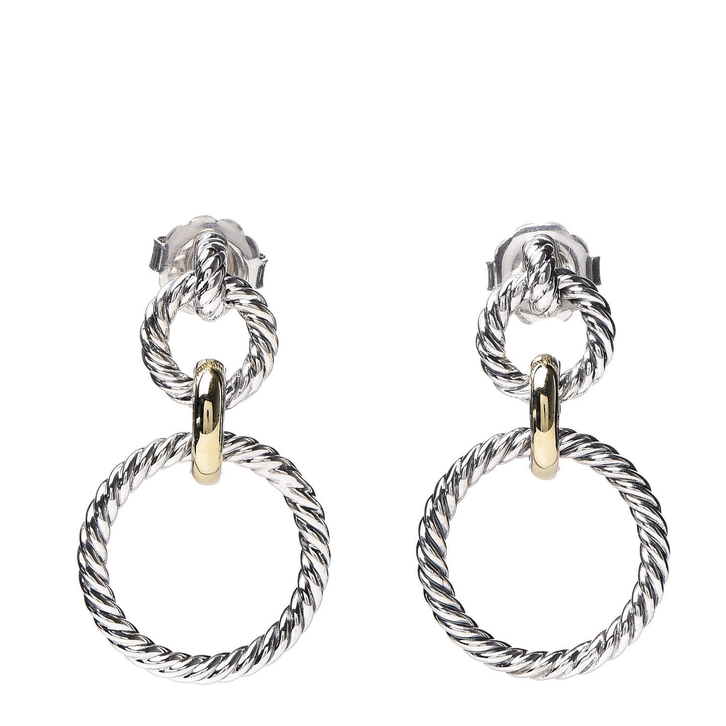 Sterling Silver 18K Yellow Gold Cable Classics Doorknocker Earrings