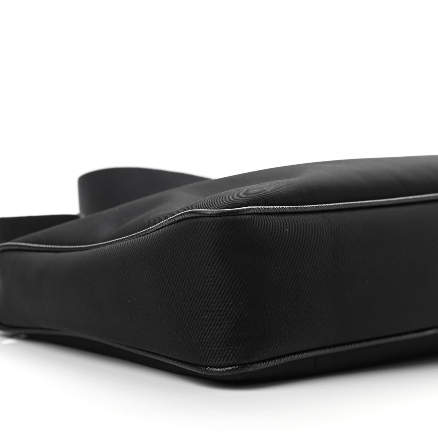 Re-Nylon Saffiano Pocket Zippered Shoulder Bag Black