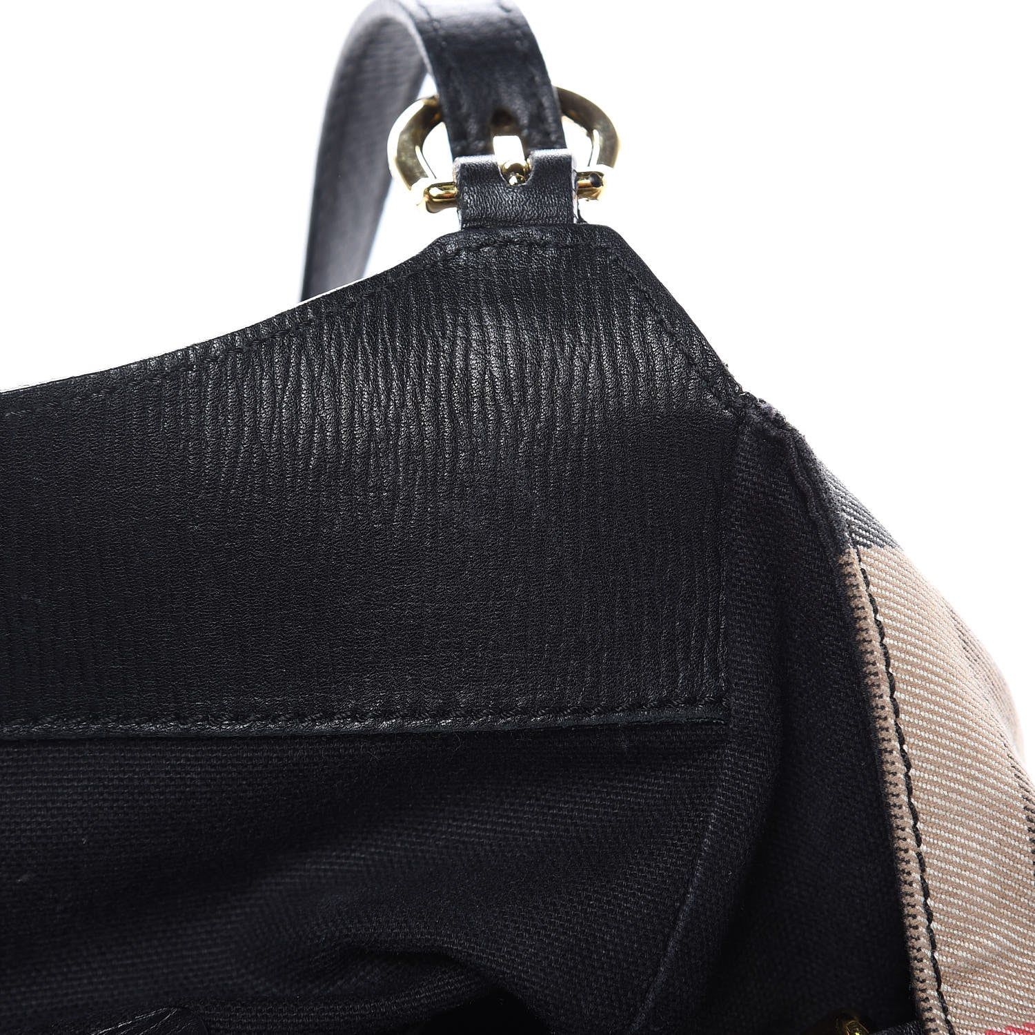 Burberry Grainy Calfskin House Check Small Canterbury Black 13 of 14