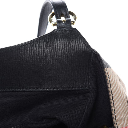 Burberry Grainy Calfskin House Check Small Canterbury Black 13 of 14