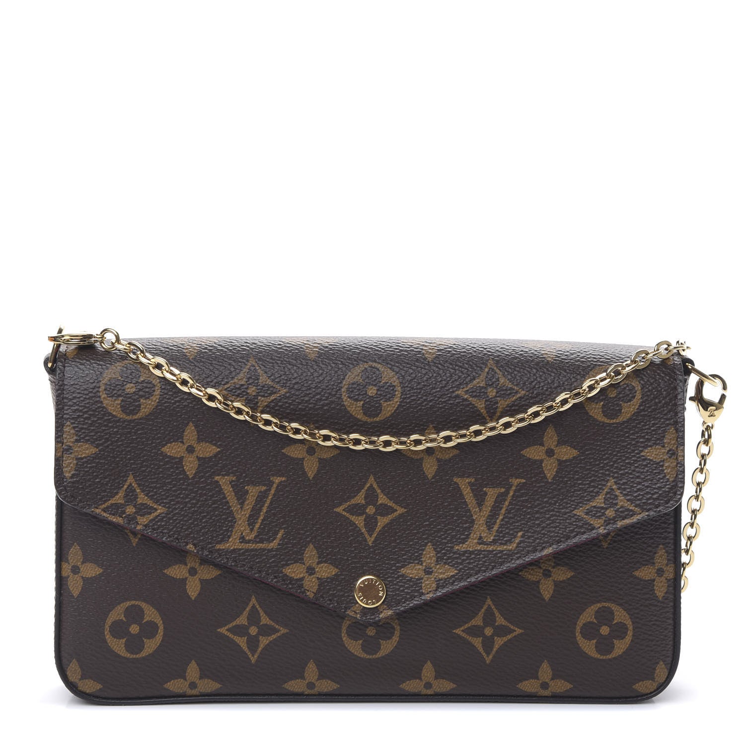 Louis Vuitton Monogram Pochette Felicie Chain Wallet Fuchsia 1 of 9
