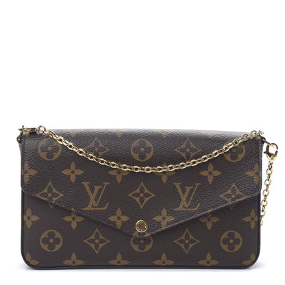 Louis Vuitton Monogram Pochette Felicie Chain Wallet Fuchsia 1 of 9