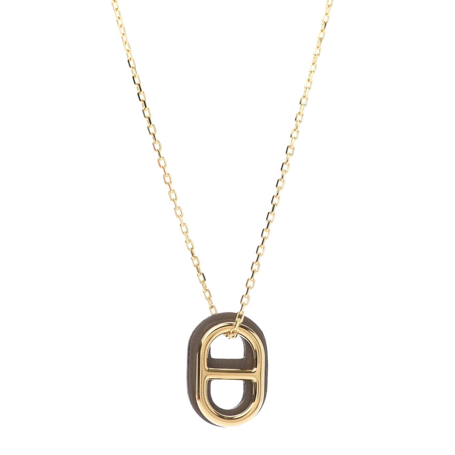 Hermes Swift O'Maillon Pendant Necklace Etoupe 1 of 8