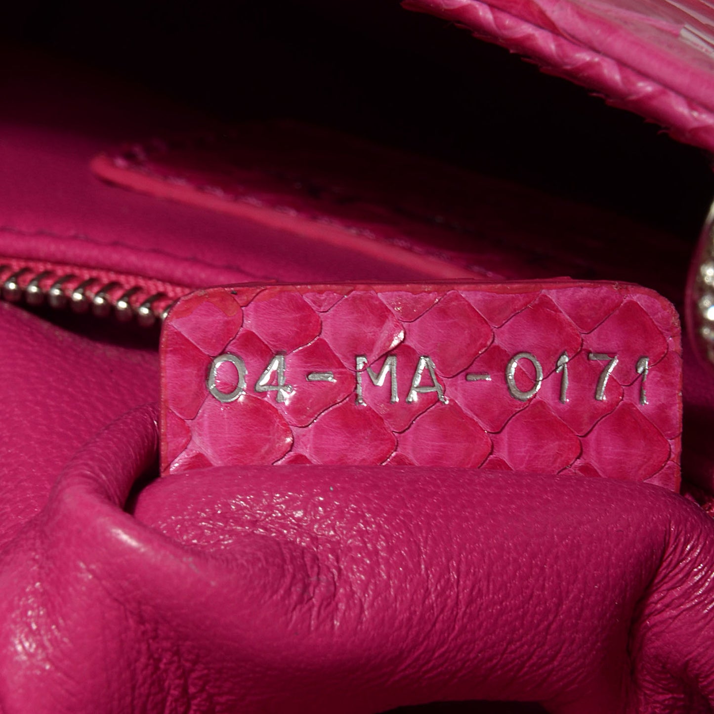 Python Crystal Mini Lady Dior Pink