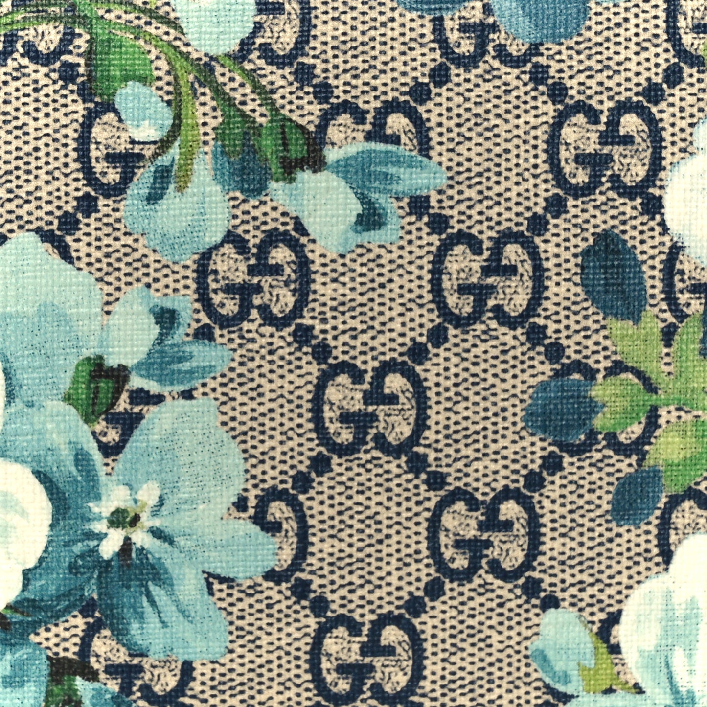 GG Supreme Monogram Blooms Chain Wallet Blue
