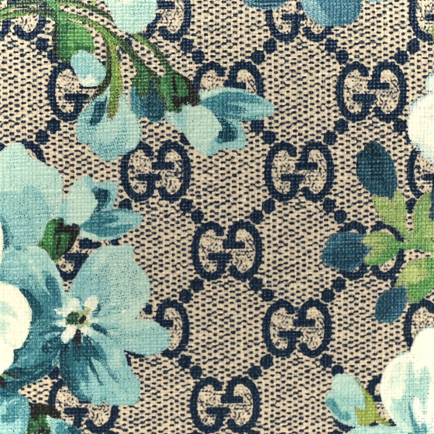 Gucci GG Supreme Monogram Blooms Chain Wallet Blue 7 of 9