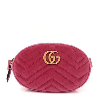 Gucci Velvet Matelasse GG Marmont Belt Bag 85 34 85 34 Light Raspberry Rose 1 of 12