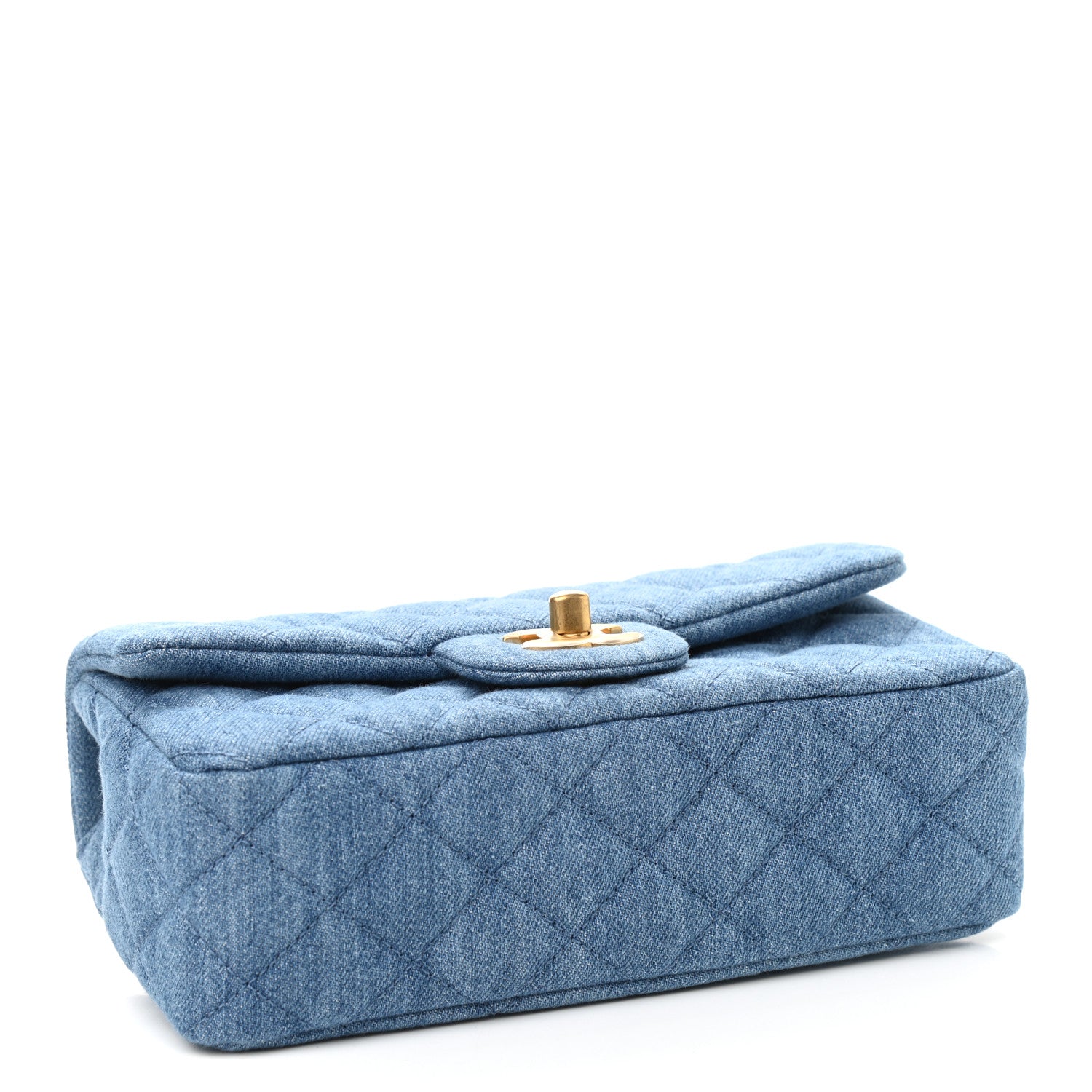 Chanel Denim Quilted Mini Pearl Crush Rectangular Flap Blue 4 of 10