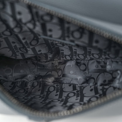 Christian Dior Grained Calfskin Mens Saddle Bag Grey 5 of 9