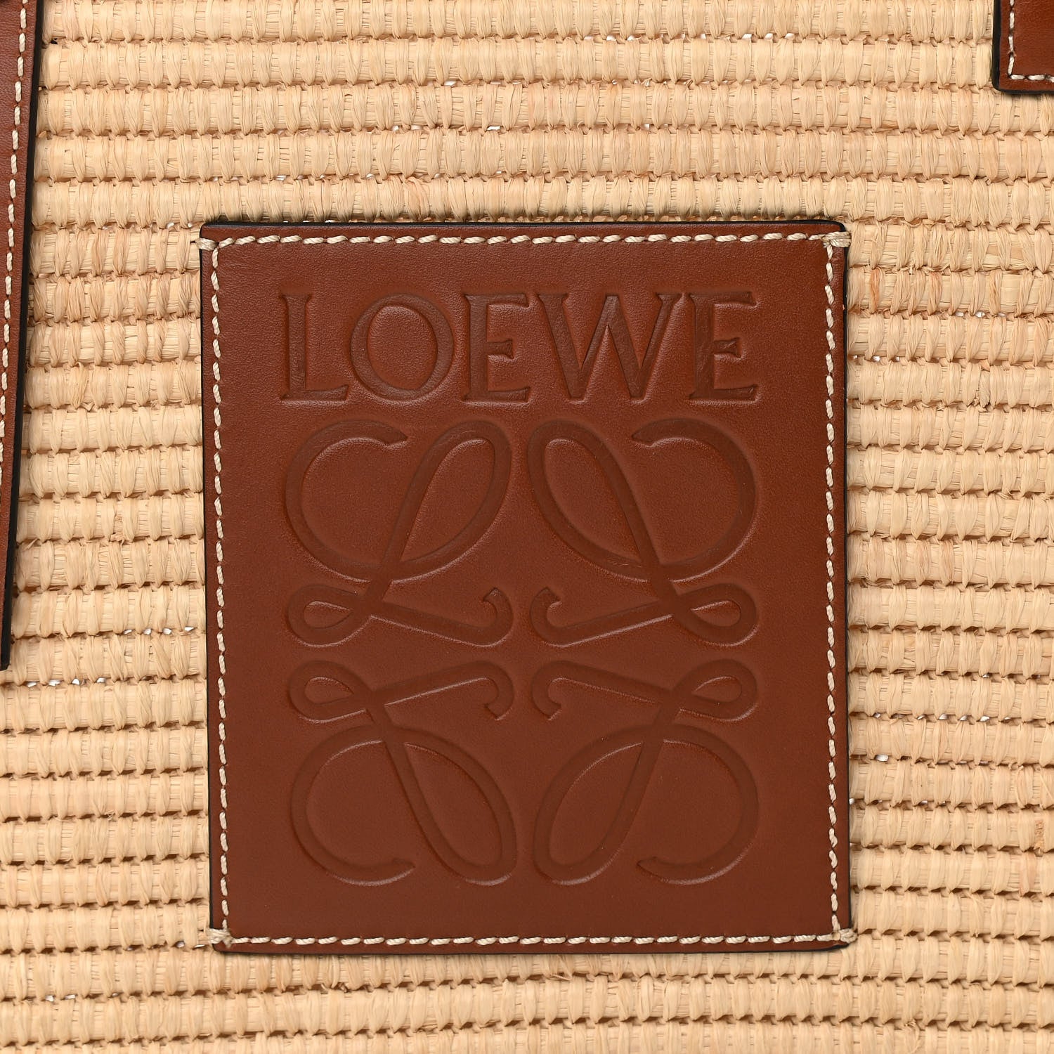 Loewe Raffia Small Square Basket Tote Bag Natural Tan 9 of 9