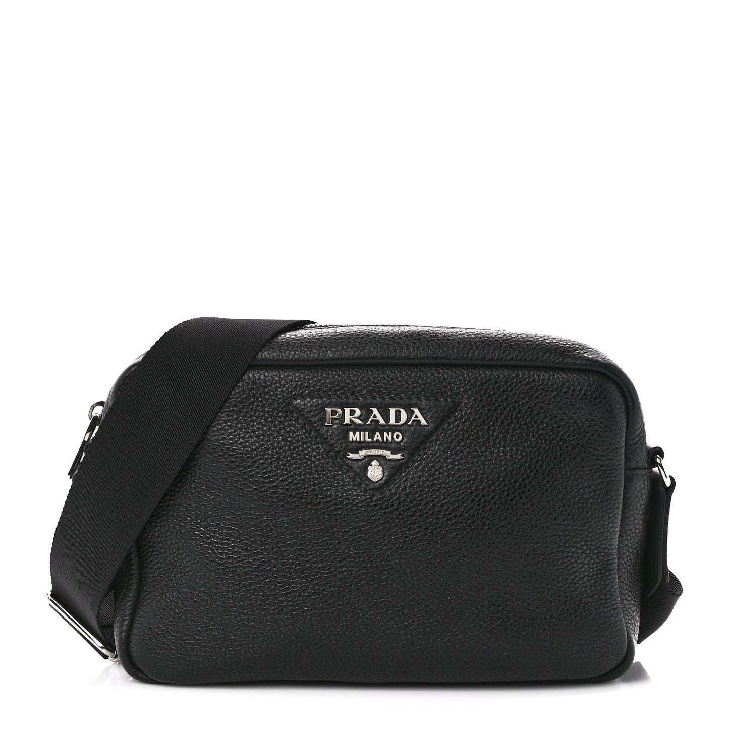 Vitello Daino Camera Crossbody Black
