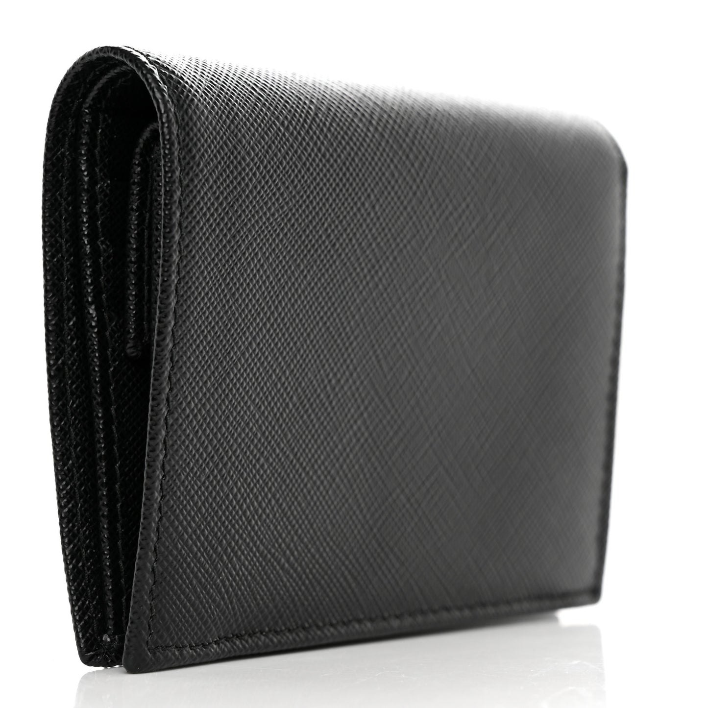 Saffiano Triangle Bi-Fold Wallet Black