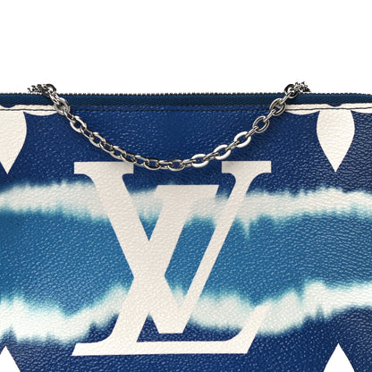Louis Vuitton Monogram Giant Escale Double Zip Pochette Blue 9 of 12