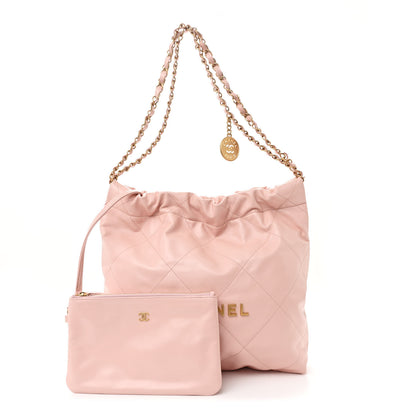 Chanel Shiny Calfskin Quilted Small Chanel 22 Rose 3 of 11