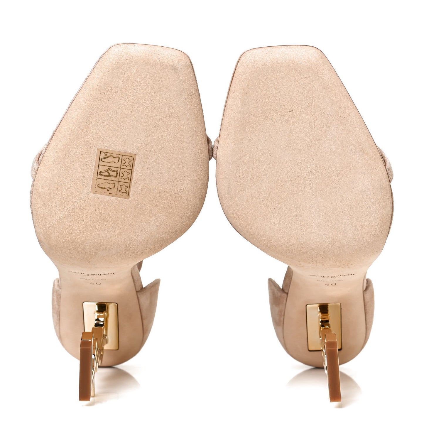 Suede Calfskin Opyum 110 Sandals 40 Cachemere Pale Gold