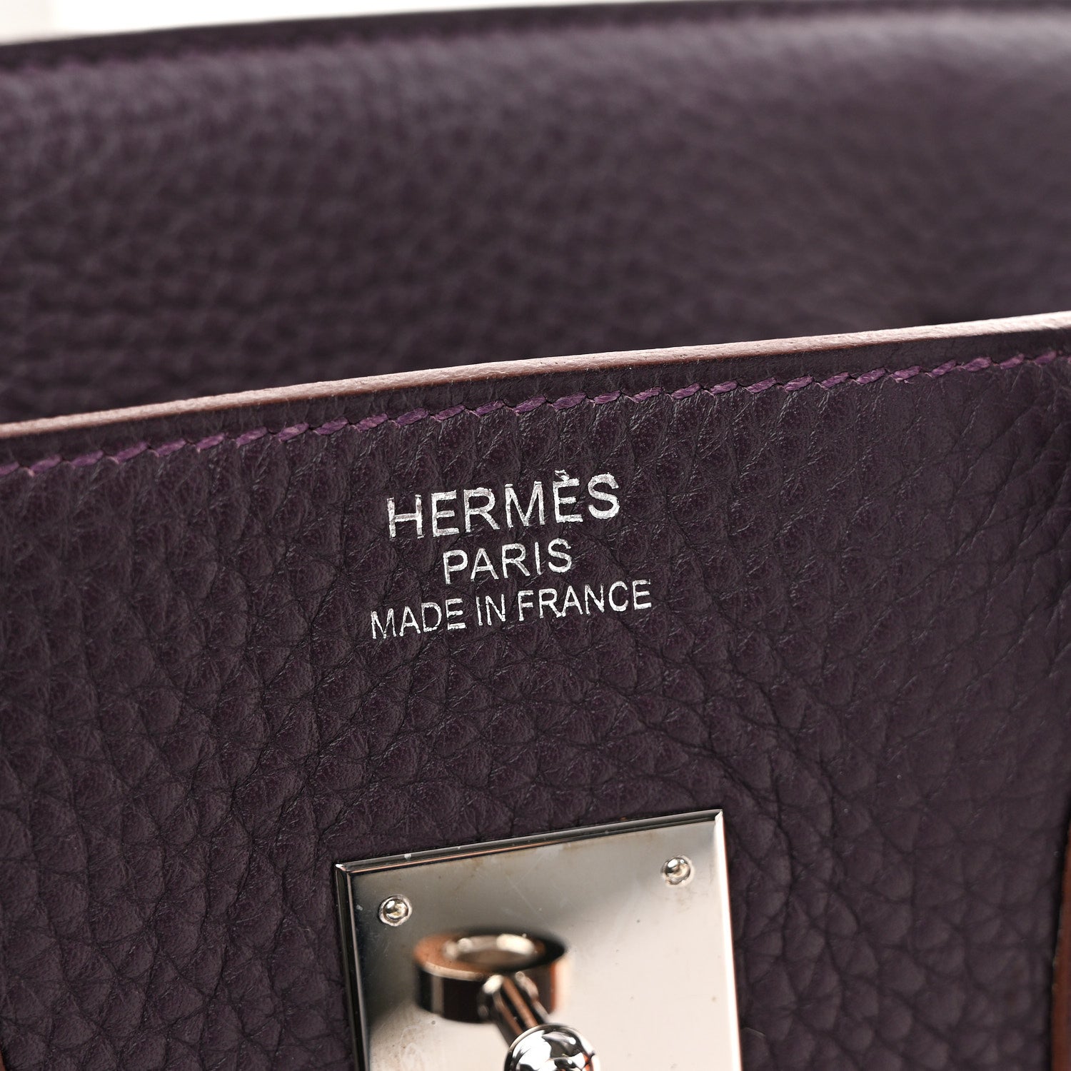 Hermes Taurillon Clemence Birkin 35 Raisin 6 of 15