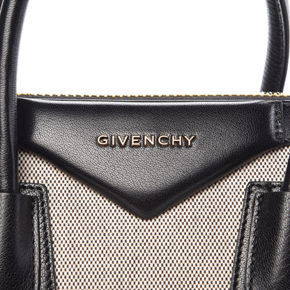 Givenchy Canvas Sugar Goatskin Striped Small Antigona Black 5 of 12