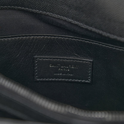 Saint Laurent Grain De Poudre Medium West Hollywood Monogram Fold-Over Black 6 of 9