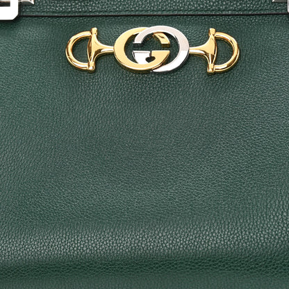 Gucci Grainy Calfskin Small Zumi Top Handle Bag Vintage Green 22 of 22