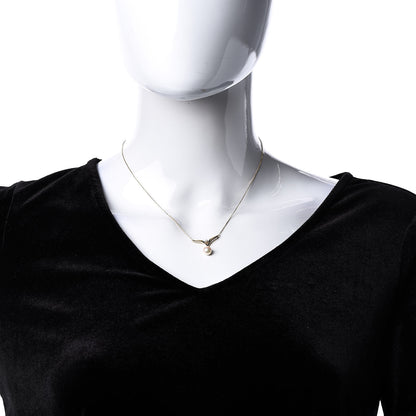 Mikimoto 18K Yellow Gold Diamond Akoya Pearl 7mm Pendant Necklace 2 of 5
